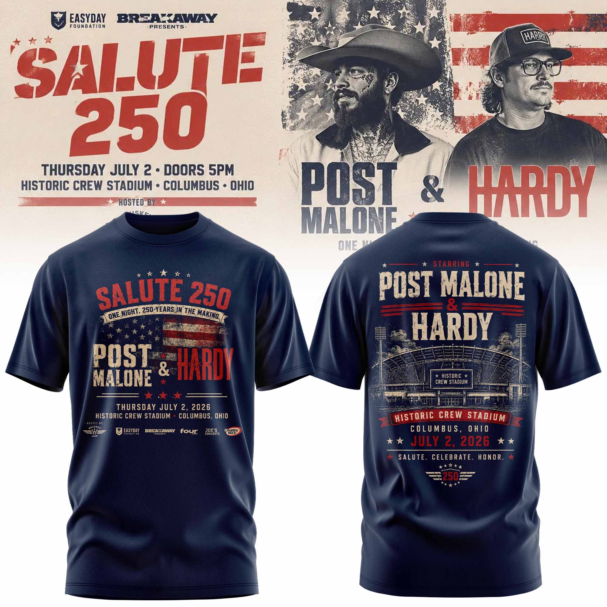 Salute 250 Columbus Ohio Limited Fan Apparel Graphic T Shirt