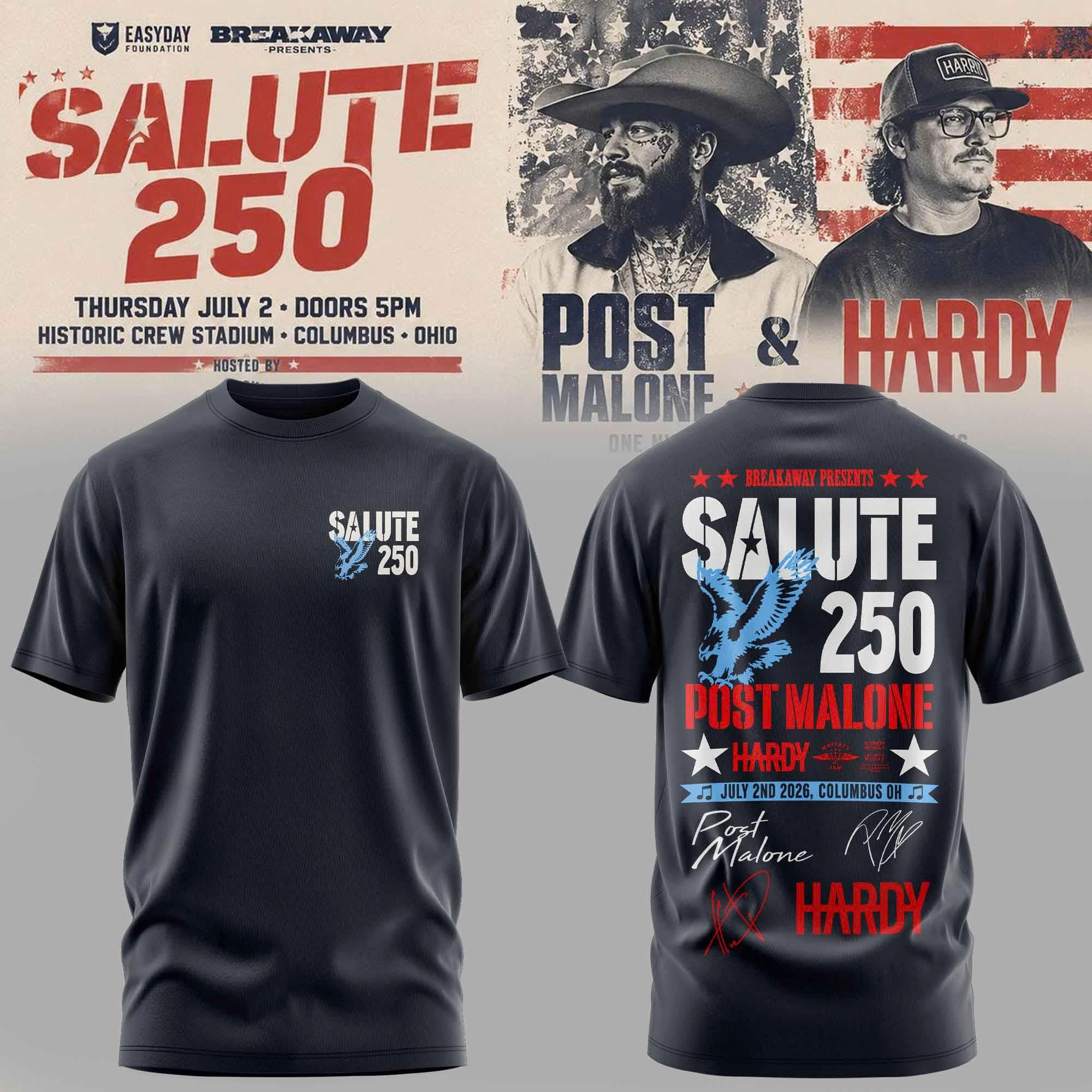 Salute 250 Columbus Ohio Official Merchandise Graphic T Shirt