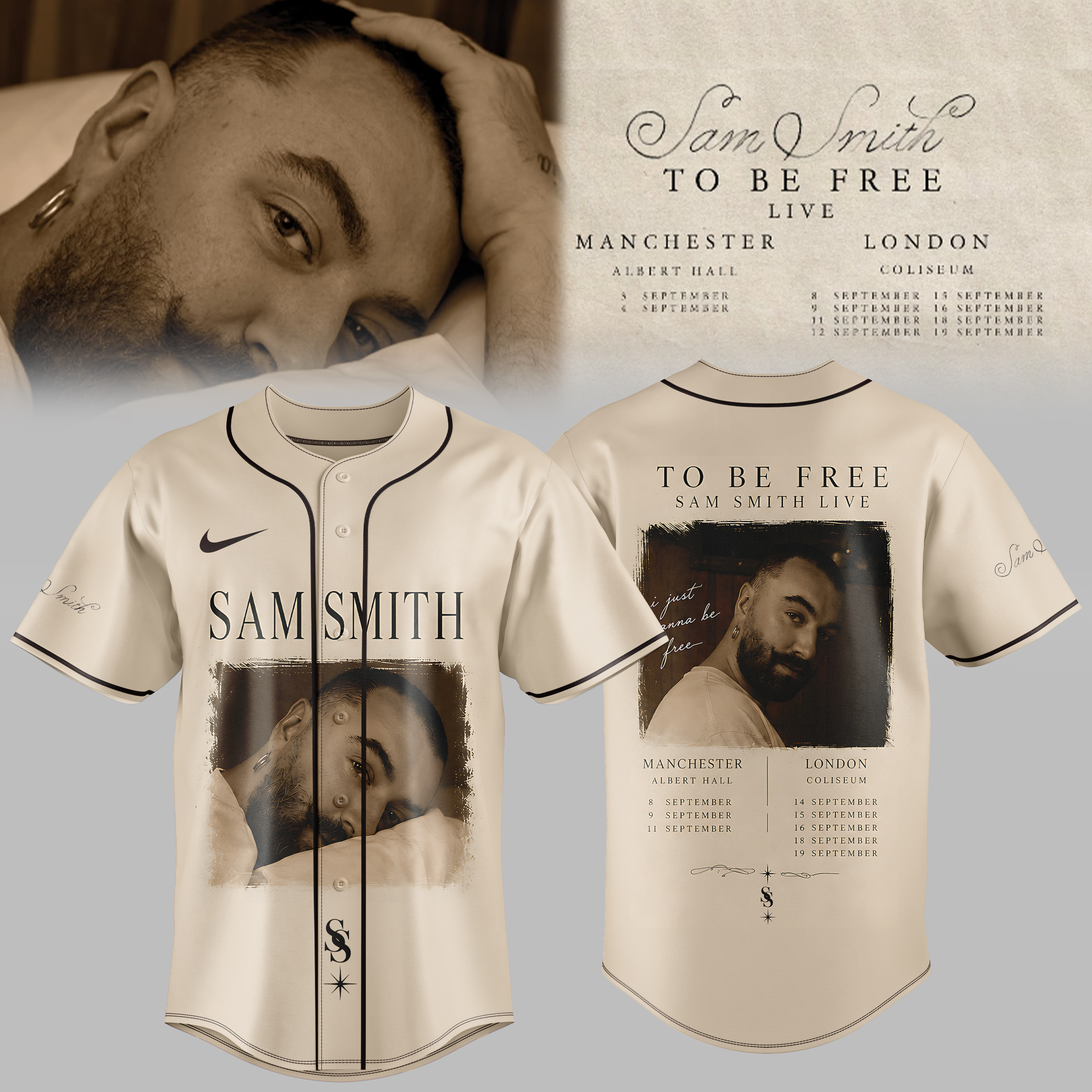 Sam Smith To Be Free Collection Official Fan Baseball Jersey