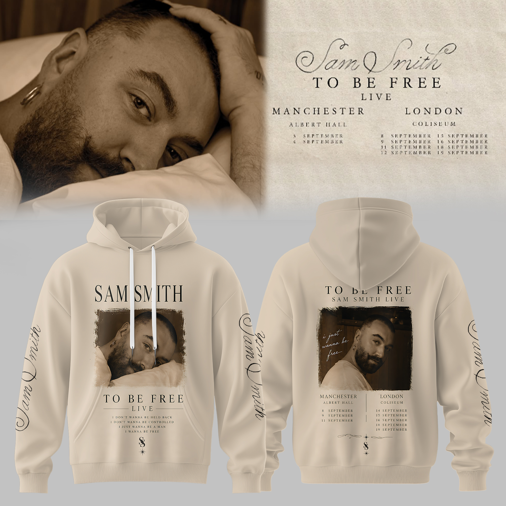 Sam Smith To Be Free Collection Official Fan Hoodie