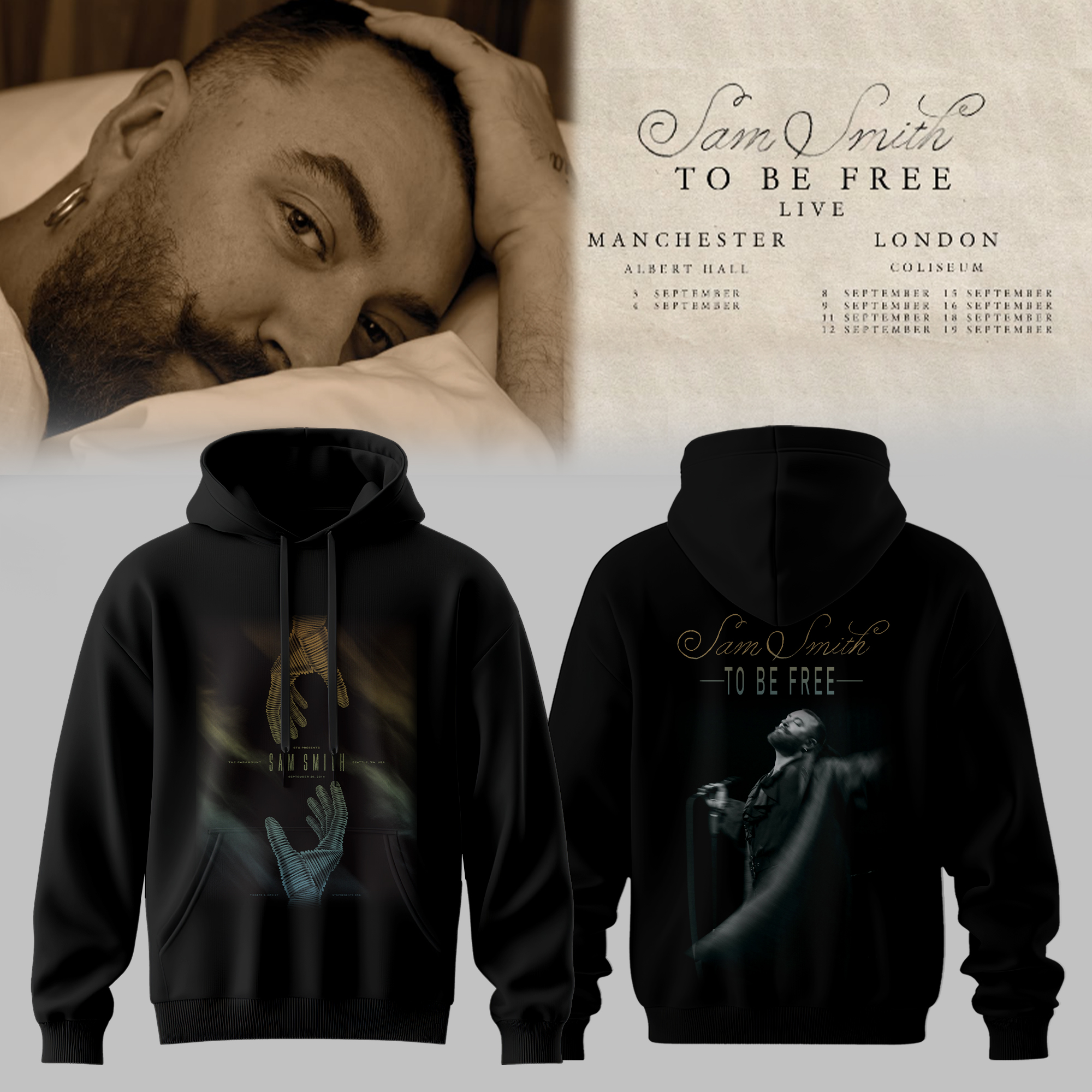Sam Smith To Be Free Collection Premium Concert Hoodie
