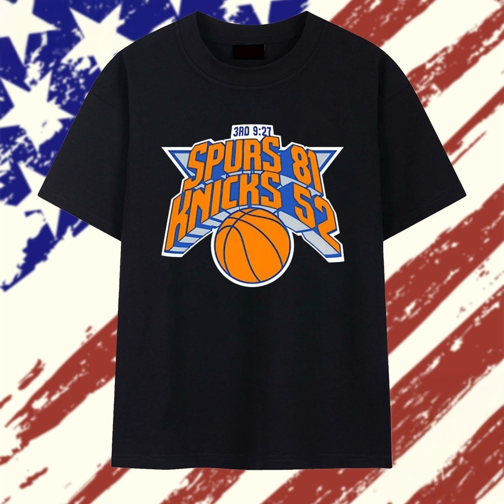 San Antonio Spurs vs New York Knicks 81 52 Scoreboard Graphic T Shirt