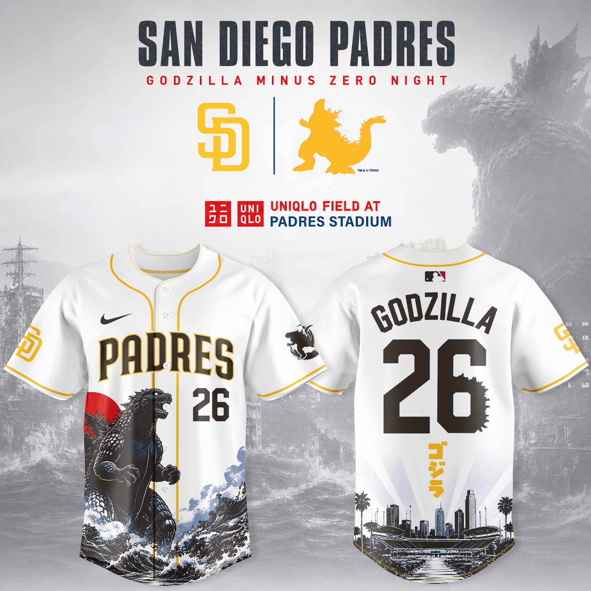 San Diego Godzilla Minus One Limited Edition Baseball Jersey