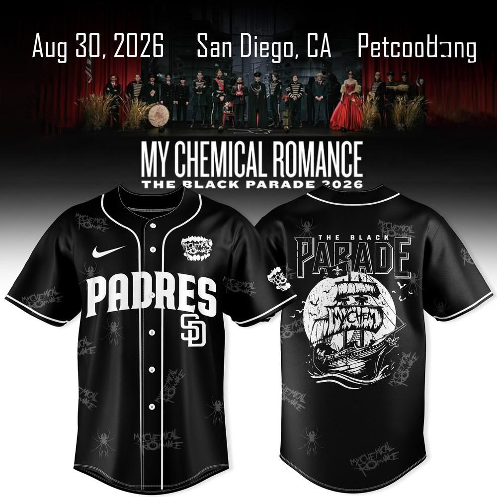 San Diego Padres Black Parade Tour Baseball Jersey My Chemical Romance Graphic Edition 2 - Unicasport San Diego Padres Black Parade Tour Baseball Jersey My Chemical Romance Graphic Edition