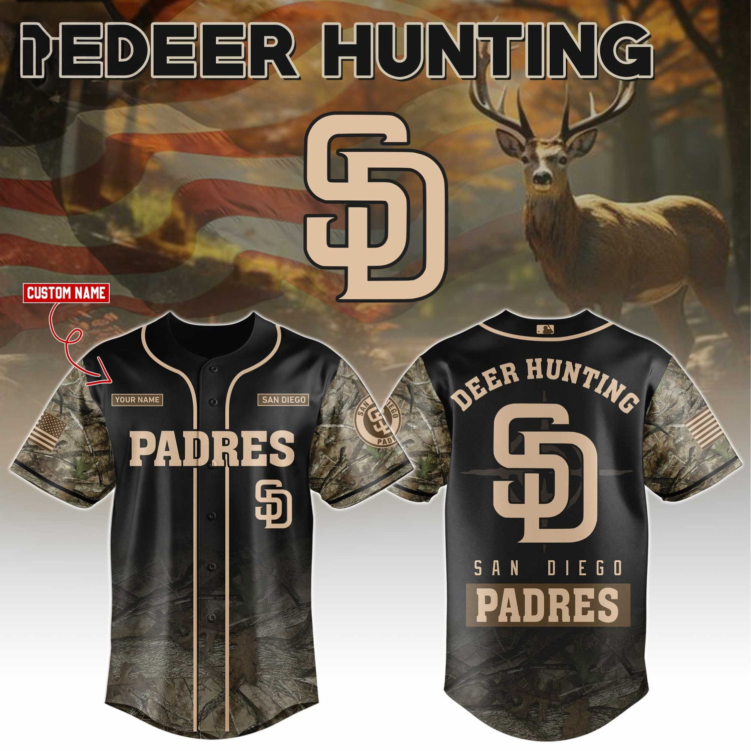 San Diego Padres Deer Hunting Limited Edition Baseball Jersey