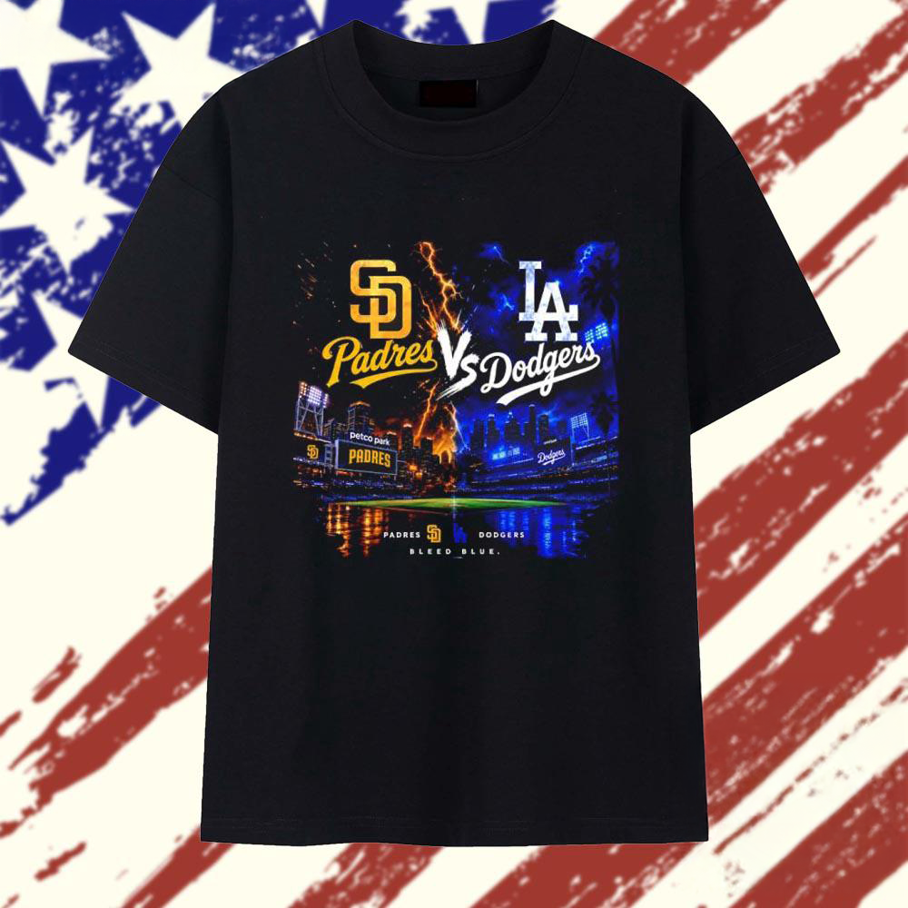 San Diego Padres vs Los Angeles Dodgers Bleed Blue Graphic T Shirt