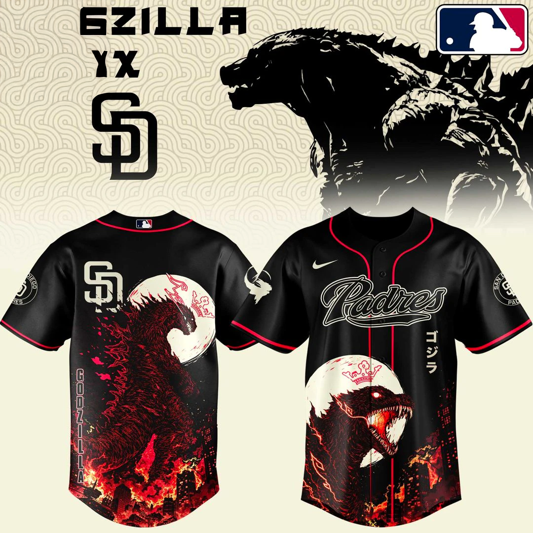 San Diego Padres x Godzilla Minus Zero Baseball Jersey