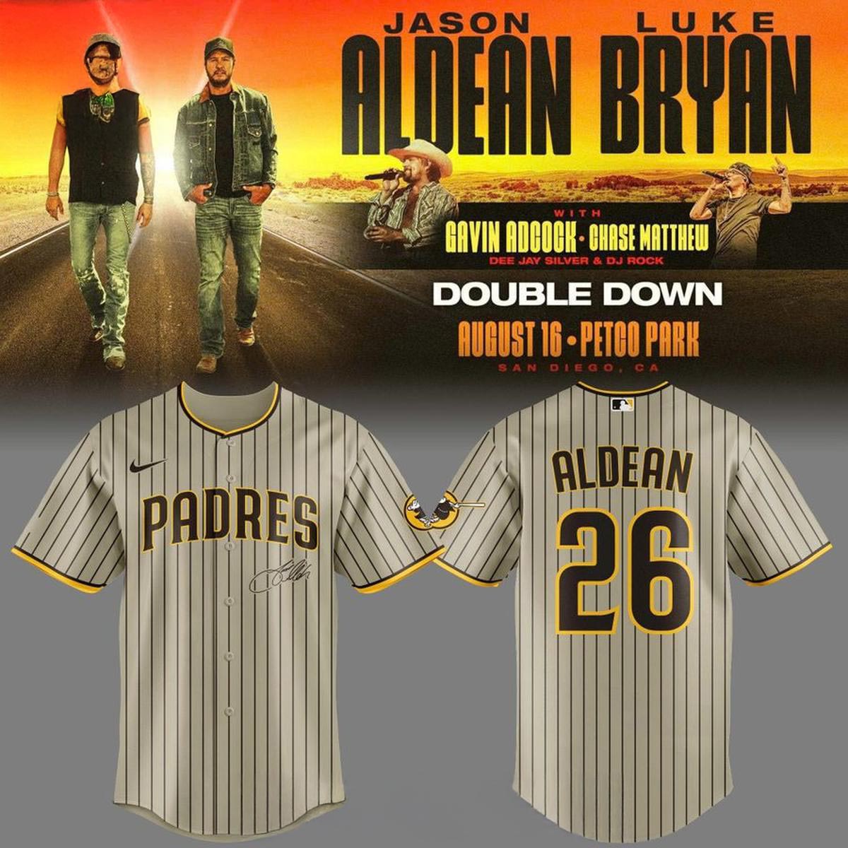 San Diego Padres x Luke Bryan 2026 Double Down Tour Personalized Baseball Jersey Country Music Tour MLB Game Day Apparel 1 - Unicasport San Diego Padres x Luke Bryan 2026 Double Down Tour Personalized Baseball Jersey Country Music Tour MLB Game Day Apparel