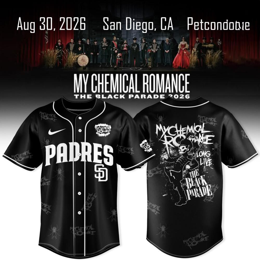San Diego Padres x My Chemical Romance Black Parade Tour Jersey Baseball Music Crossover Edition 1 - Unicasport San Diego Padres x My Chemical Romance Black Parade Tour Jersey Baseball Music Crossover Edition