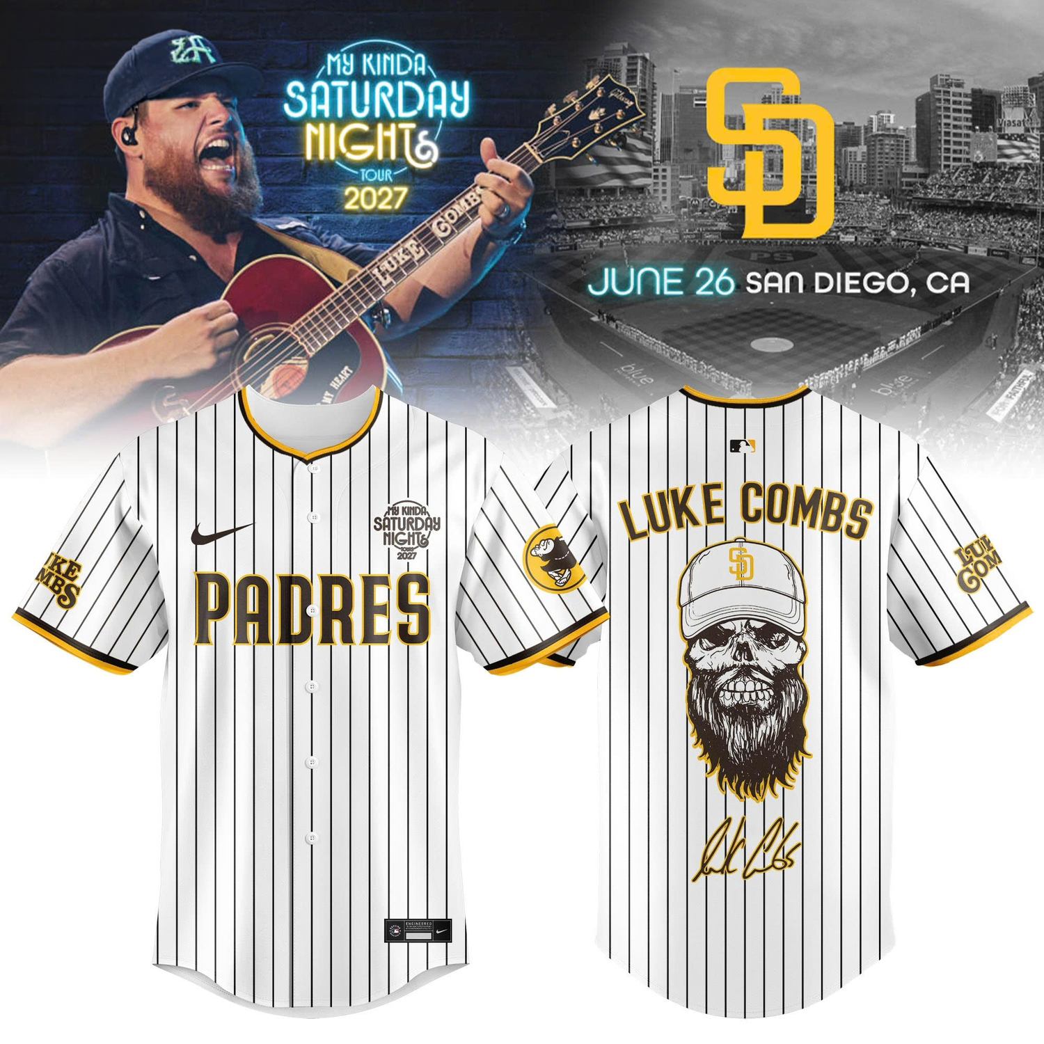San Diego Padres x My Kinda Saturday Night Tour 2027 Jersey Edition Baseball Country Music Concert Fan Jersey 1 - Unicasport San Diego Padres x My Kinda Saturday Night Tour 2027 Jersey Edition Baseball Country Music Concert Fan Jersey