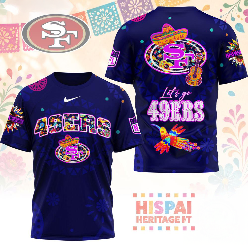 San Francisco 49ers 2026 NFL Hispanic Heritage Fiesta Premium 3D Graphic T Shirt