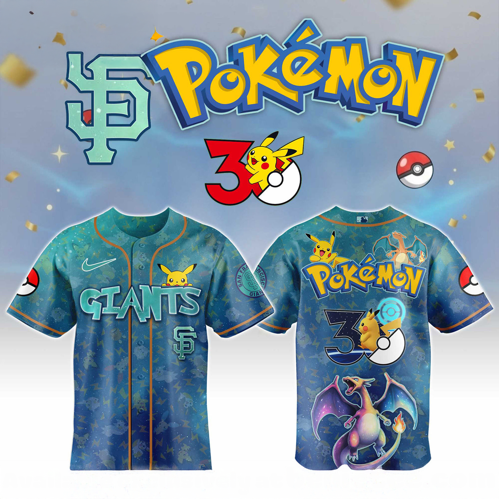 San Francisco Giants Pokemon Day Limited Baseball Jersey Collection