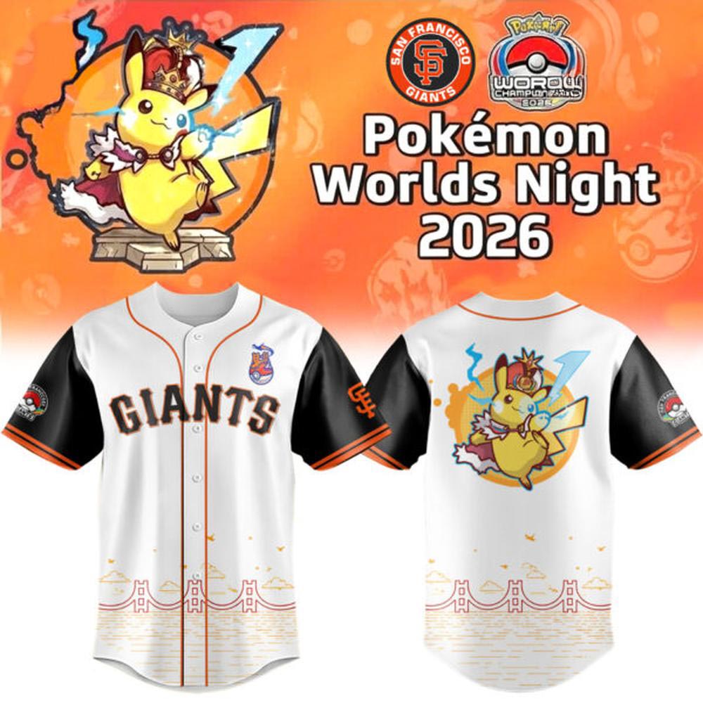 San Francisco Giants Pokemon Worlds Night 2026 White Baseball Jersey Fan Collection 1 - Unicasport San Francisco Giants Pokemon Worlds Night 2026 White Baseball Jersey Fan Collection