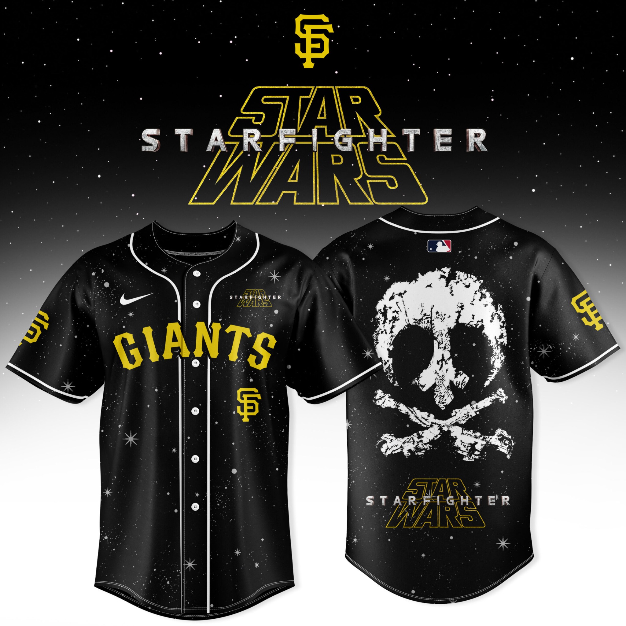 San Francisco Giants Star Wars Starfighter Baseball Jersey – Black Galaxy Edition 1 - Unicasport San Francisco Giants Star Wars Starfighter Baseball Jersey – Black Galaxy Edition