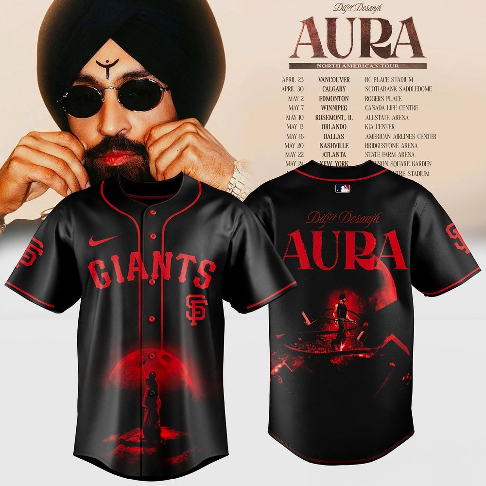 San Francisco Giants x Diljit Dosanjh Aura World Tour 2026 Baseball Jersey