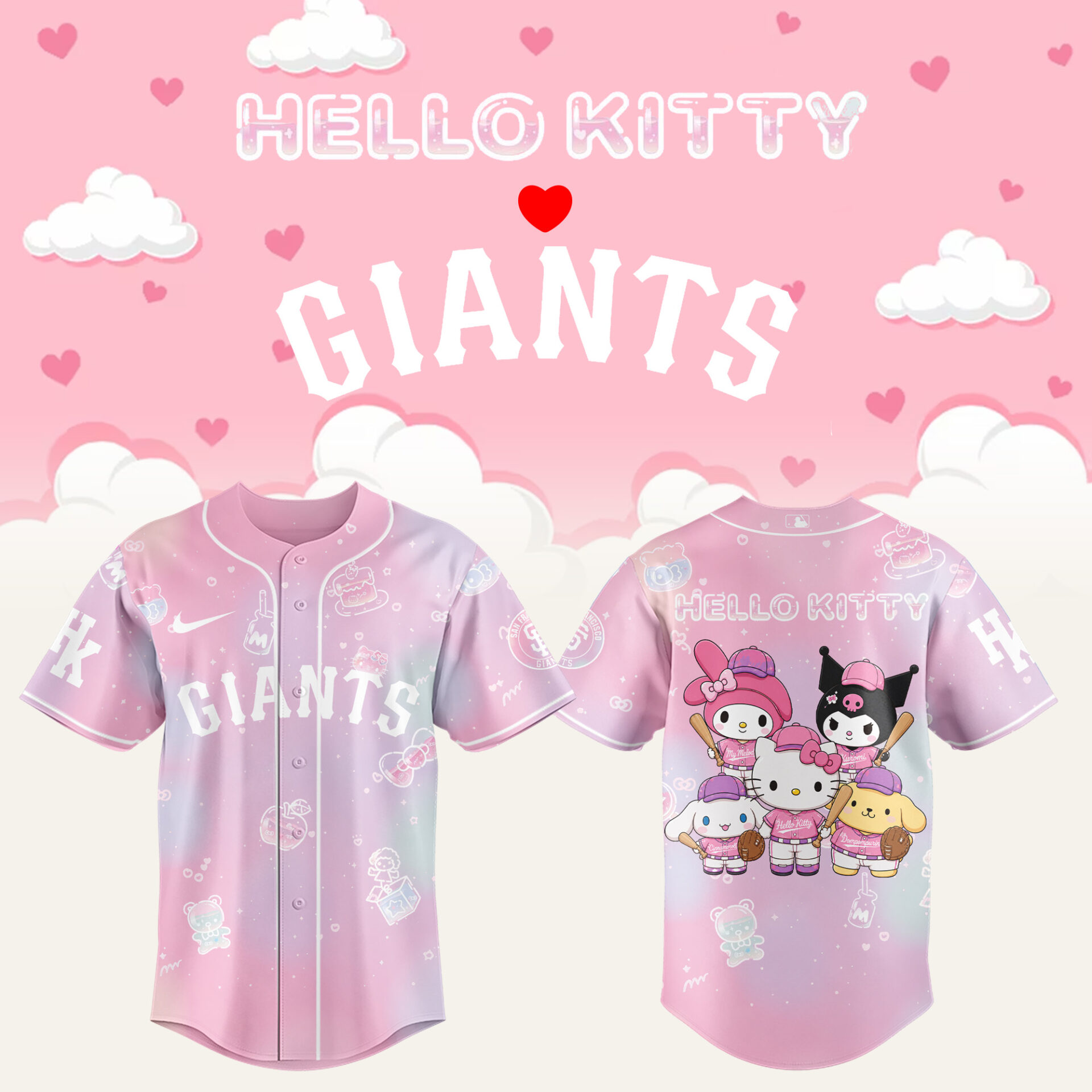 San Francisco Giants x Hello Kitty Theme Nights 2026 Limited Edition Baseball Jersey Gift for Fans