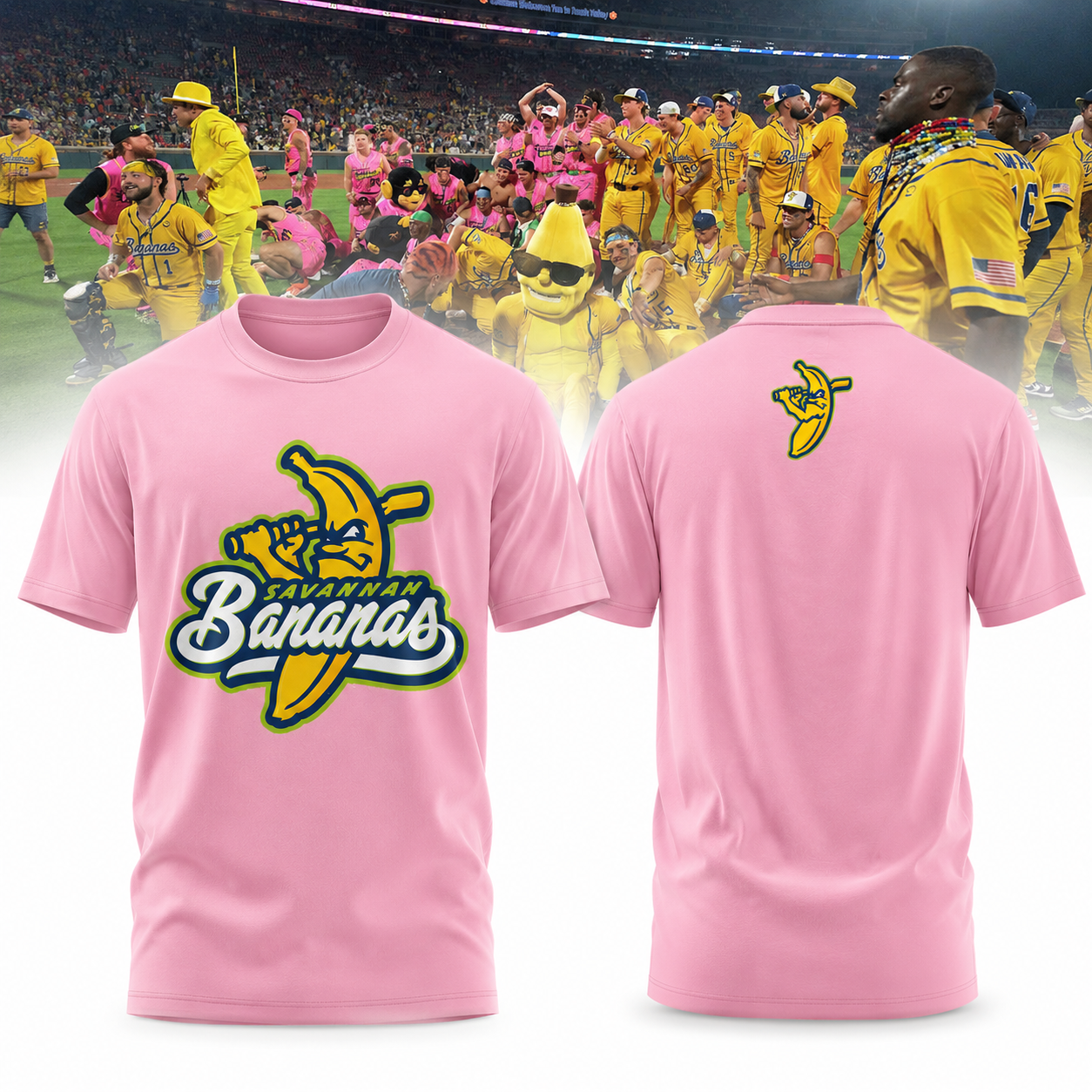 Savannah Bananas Pink Baseball Fan Graphic T Shirt