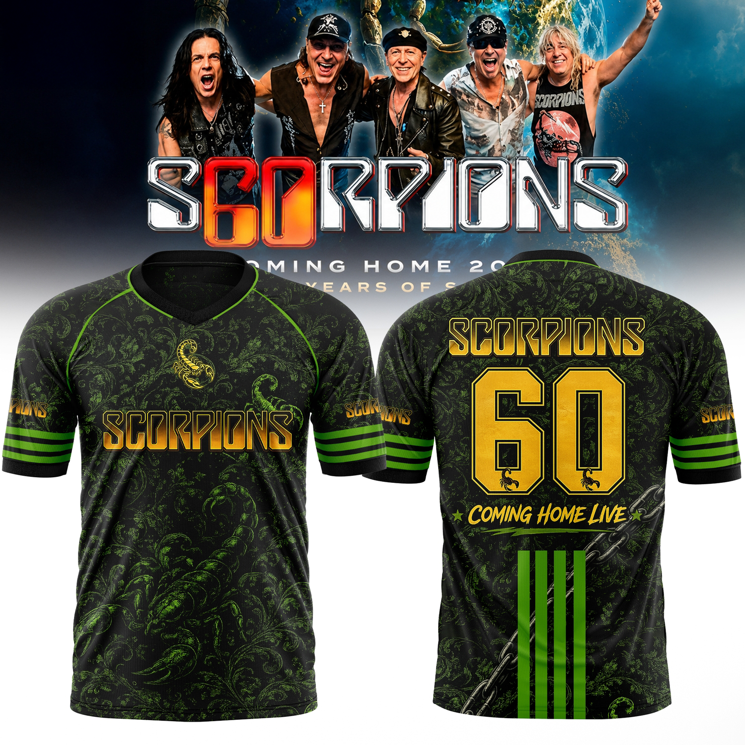Scorpions Coming Home World Tour 2026 Limited Edition Football Jersey