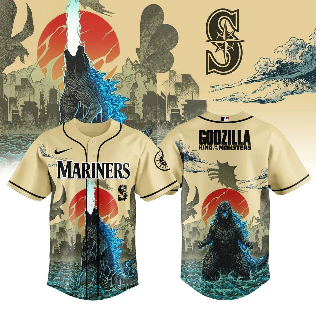 Seattle Mariners x Godzilla King of The Monsters Baseball Jersey