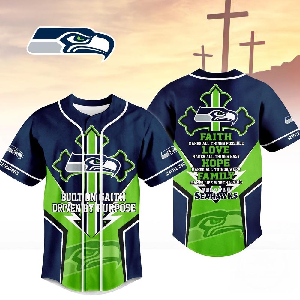 Seattle Seahawks Blessed Beyond The Score Baseball Jersey Football Faith Collection 1 - Unicasport Seattle Seahawks Blessed Beyond The Score Baseball Jersey Football Faith Collection