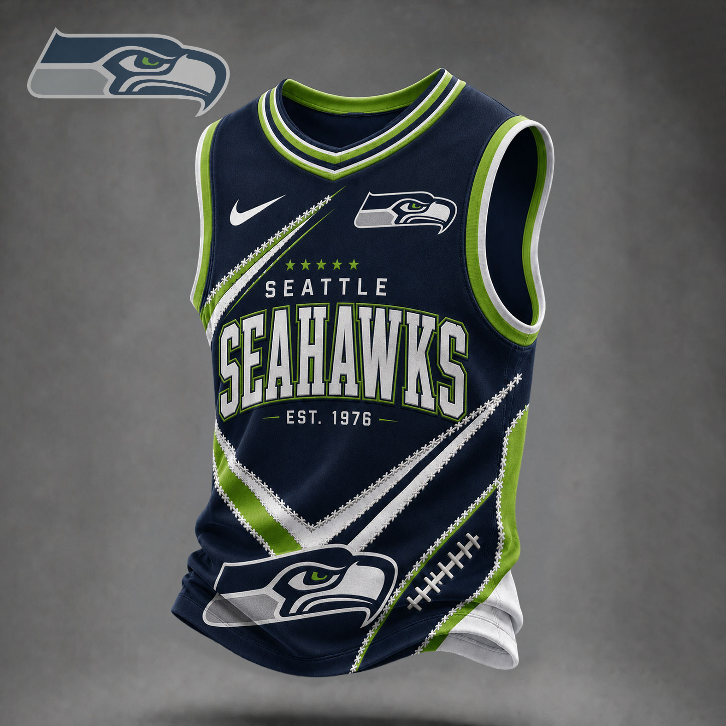 Seattle Seahawks Premium NFL Game Day Vneck Tank Top Jersey