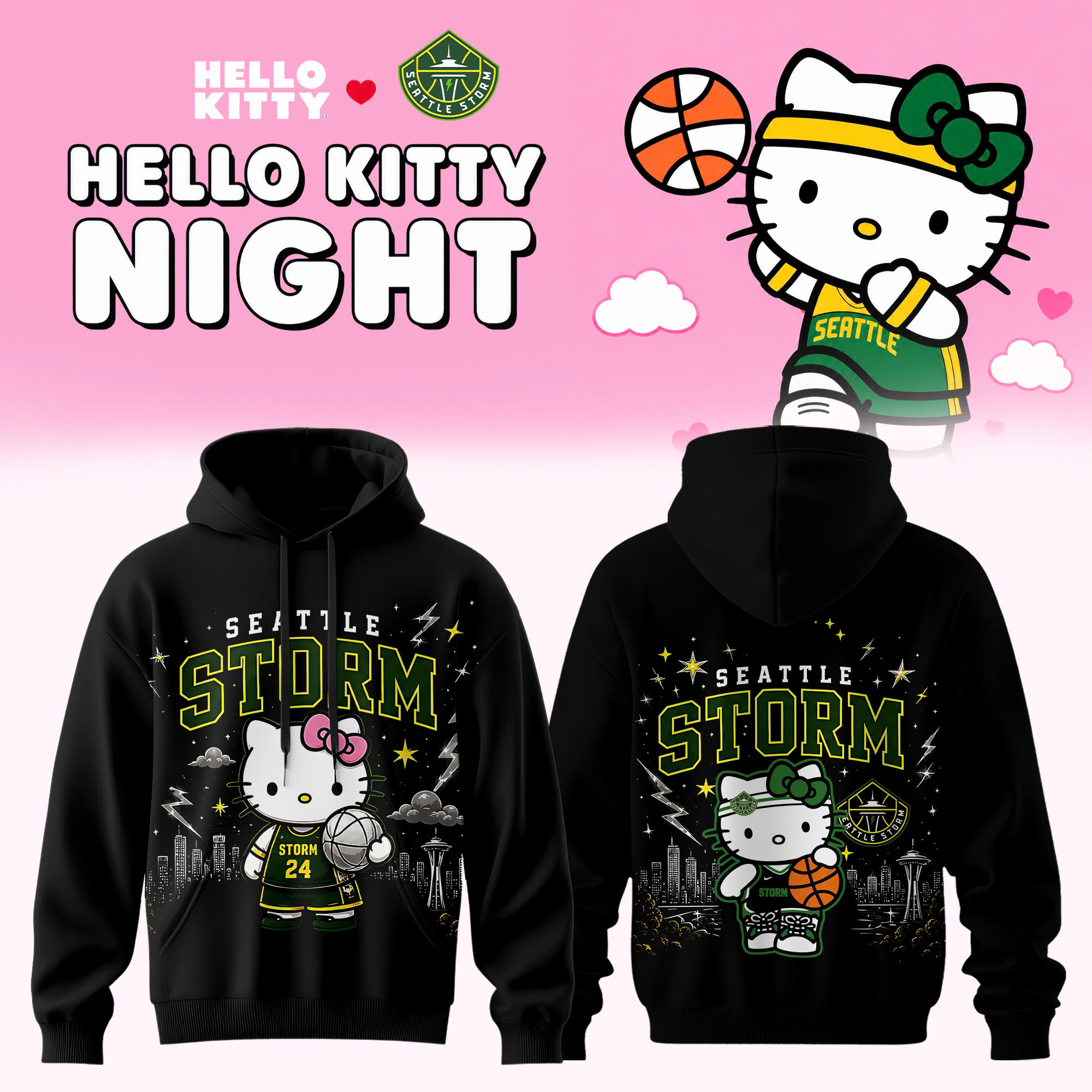 Seattle Storm Hello Kitty 2026 Collector Edition Hoodie