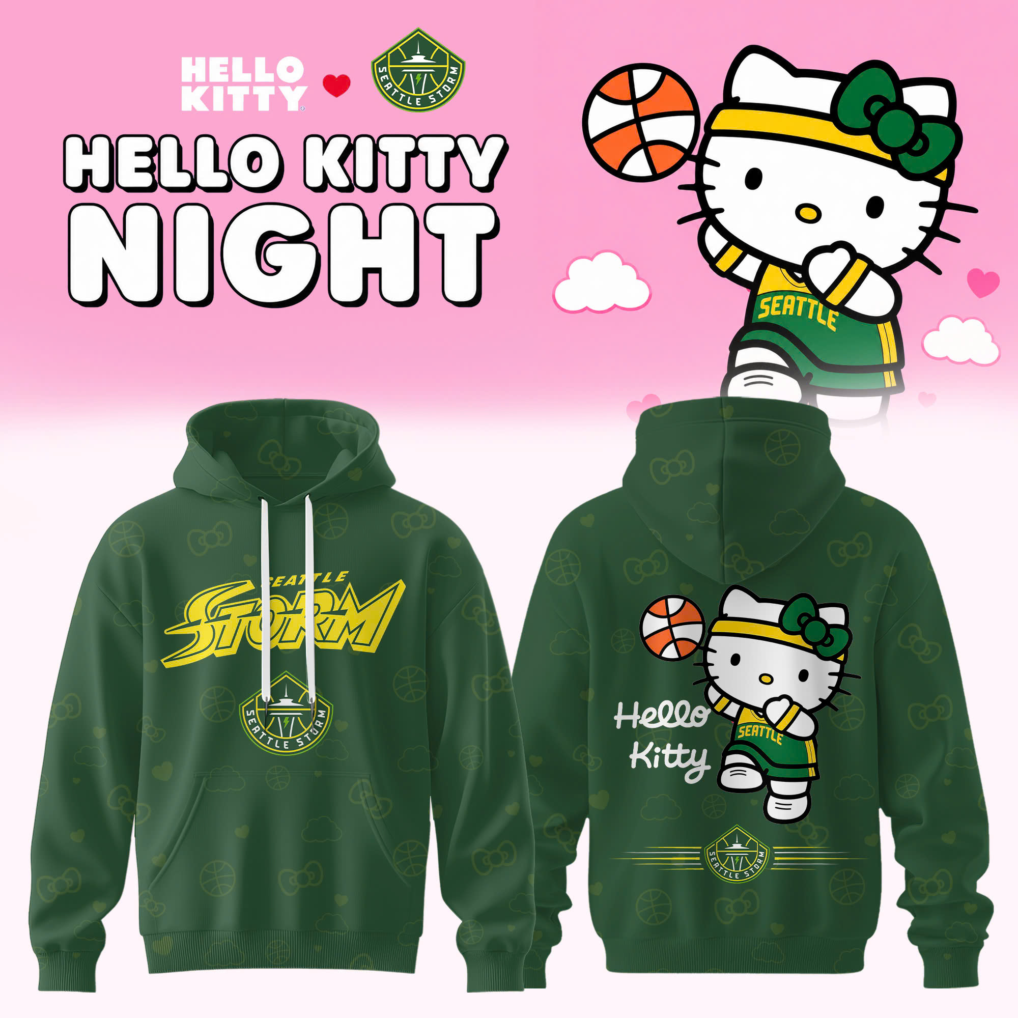 Seattle Storm Hello Kitty 2026 Signature Fan Hoodie