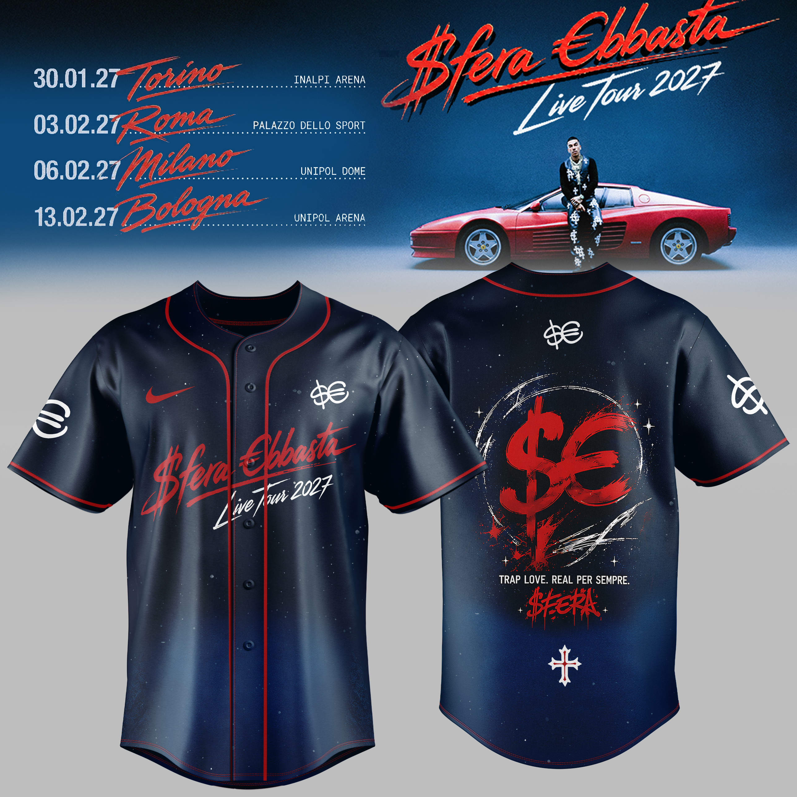 Sfera Ebbasta Exclusive Concert Jersey Merchandise