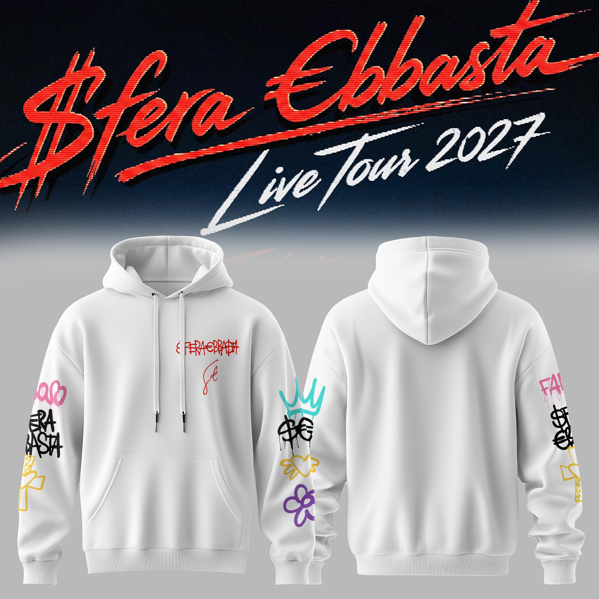 Sfera Ebbasta Live Tour 2027 Collector Edition Signature Hoodie