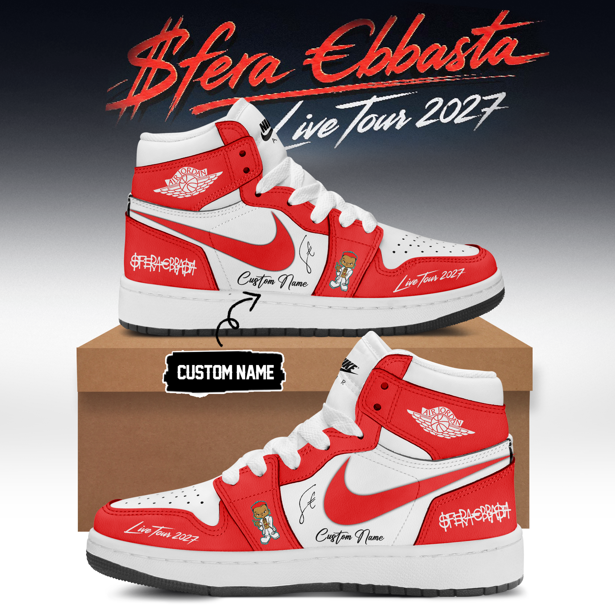 Sfera Ebbasta Live Tour 2027 Collector Series High Top Sneakers