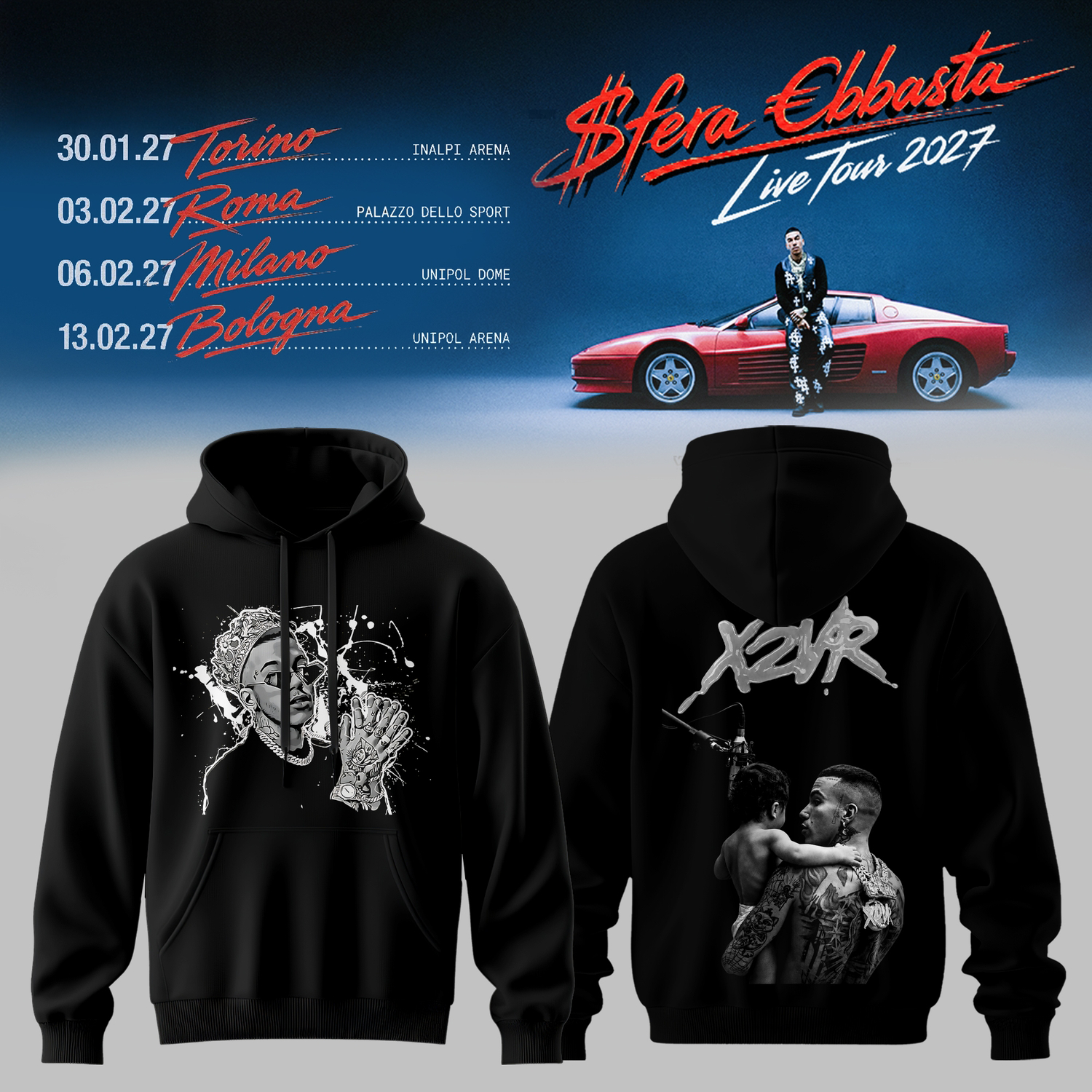 Sfera Ebbasta Live Tour 2027 Exclusive Signature Hoodie