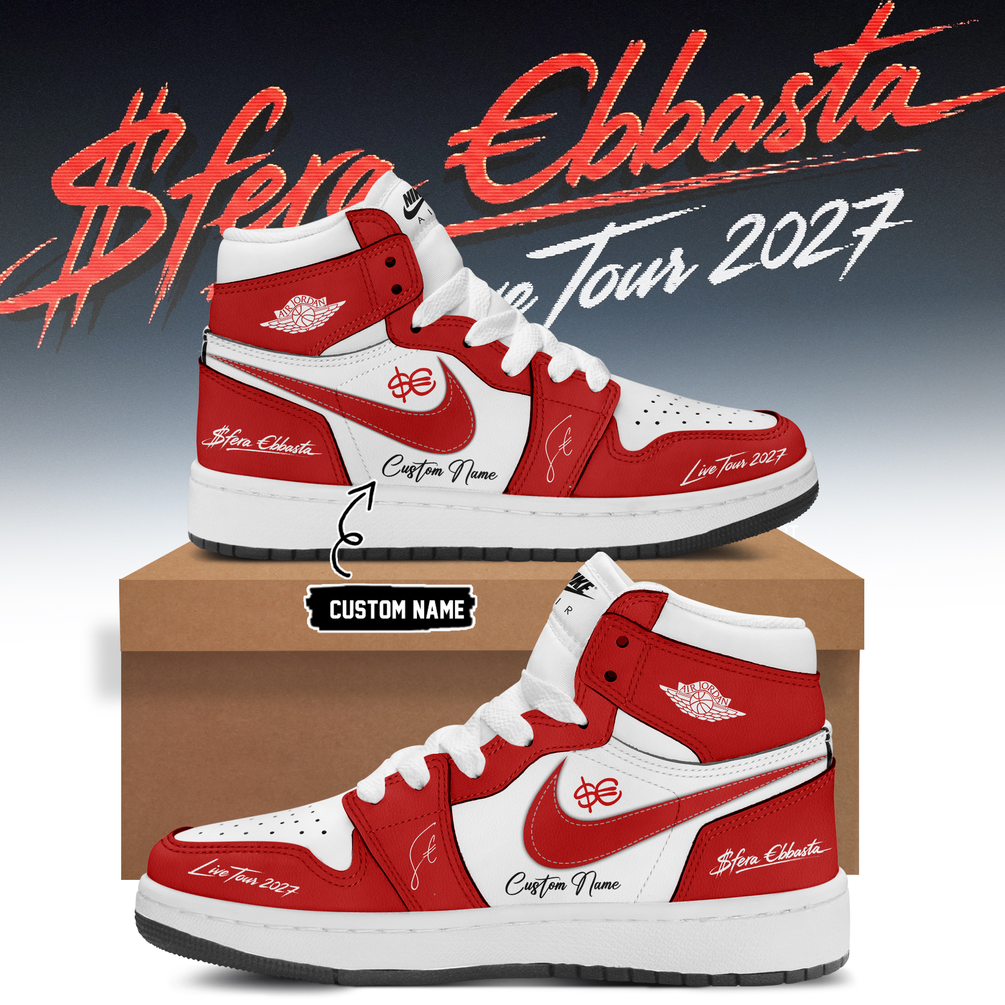 Sfera Ebbasta Live Tour 2027 Limited Edition High Top Sneakers