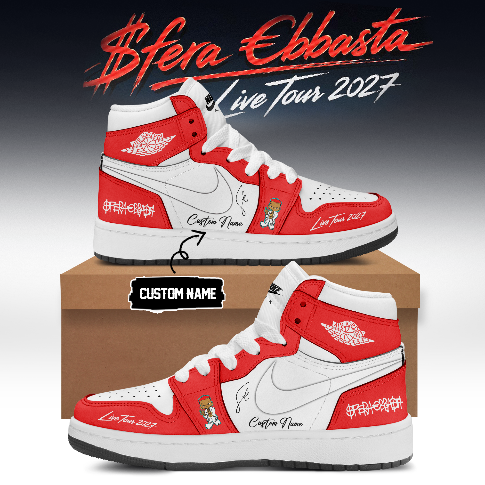 Sfera Ebbasta Live Tour 2027 Premium Casual Sneakers