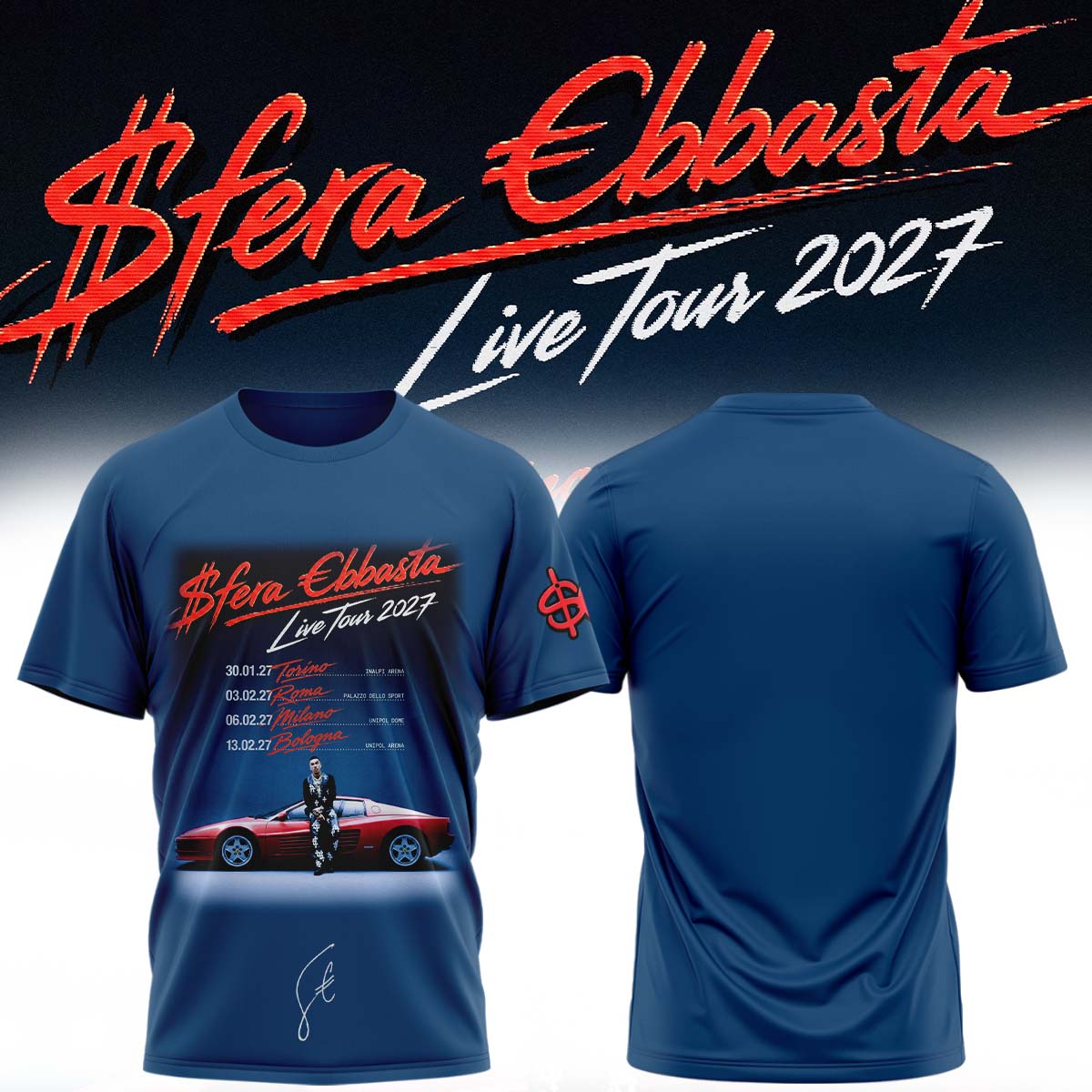 Sfera Ebbasta Live Tour 2027 Premium Fan Graphic T Shirt