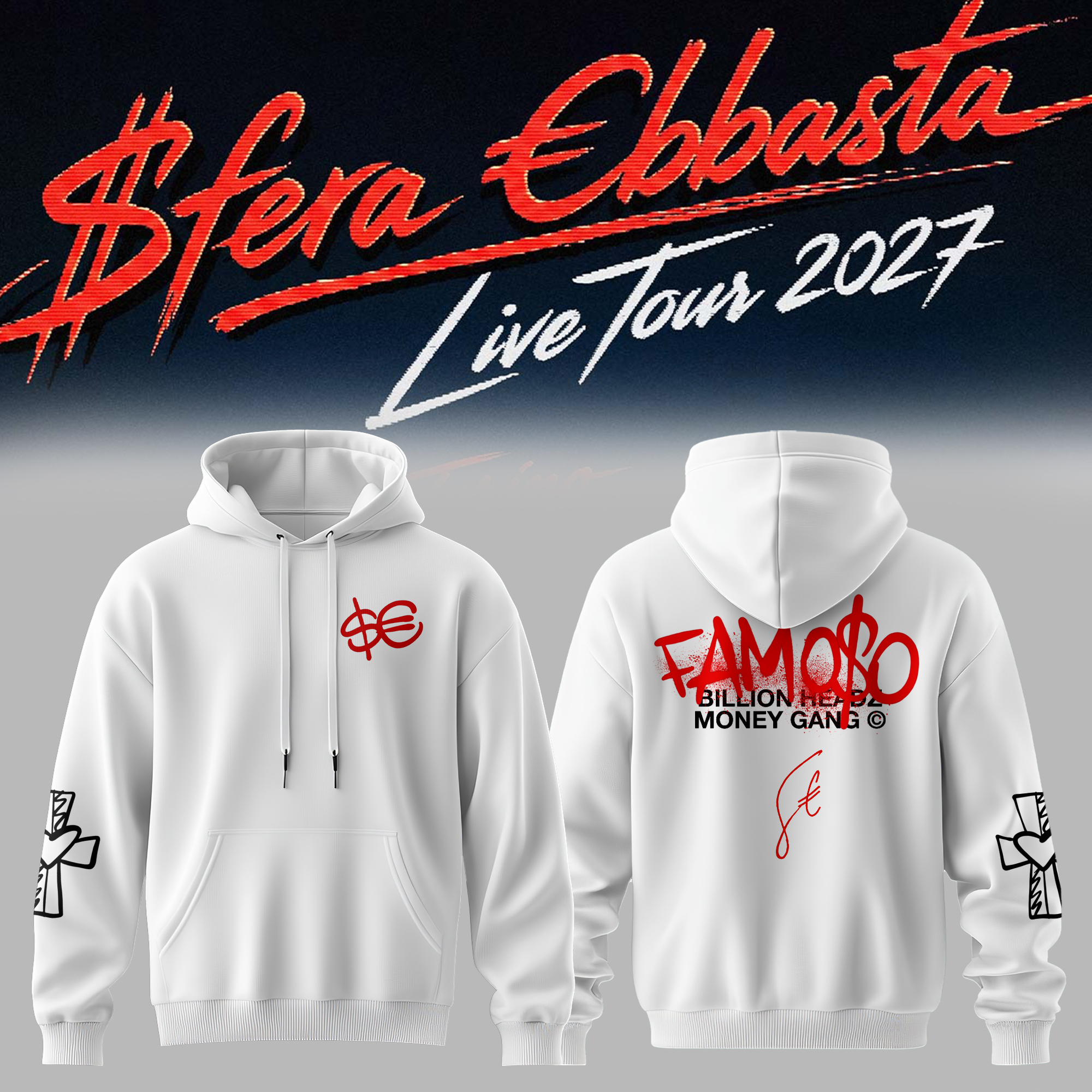 Sfera Ebbasta Live Tour 2027 Premium Signature Hoodie