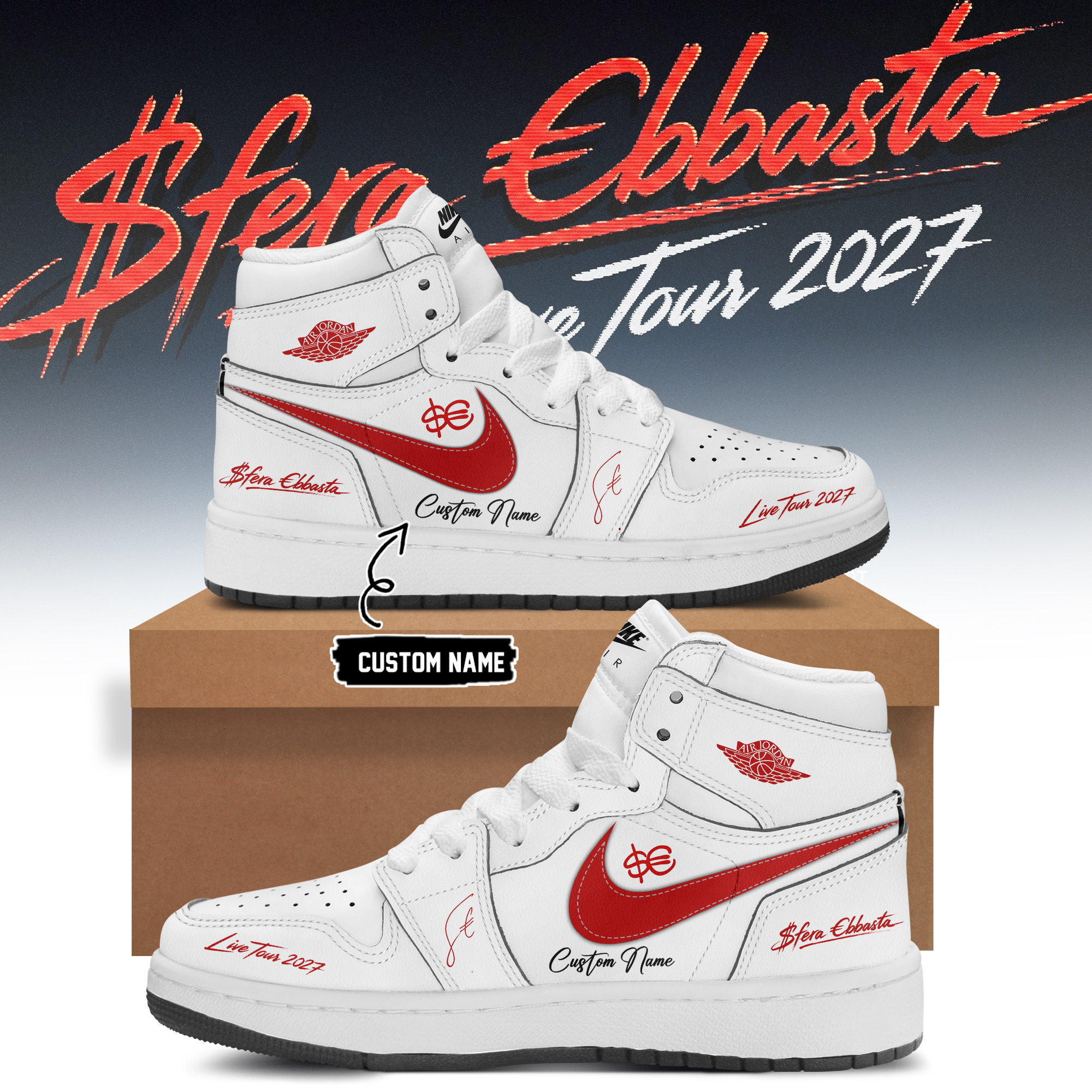 Sfera Ebbasta Live Tour 2027 Premium Streetwear Sneakers