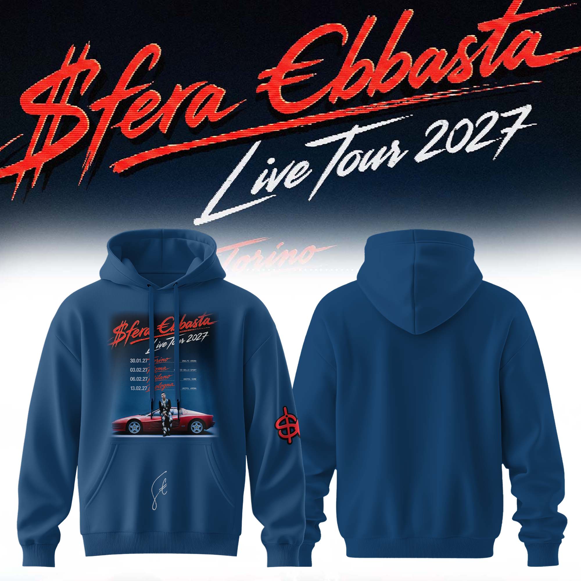 Sfera Ebbasta Live Tour 2027 Signature Fan Hoodie