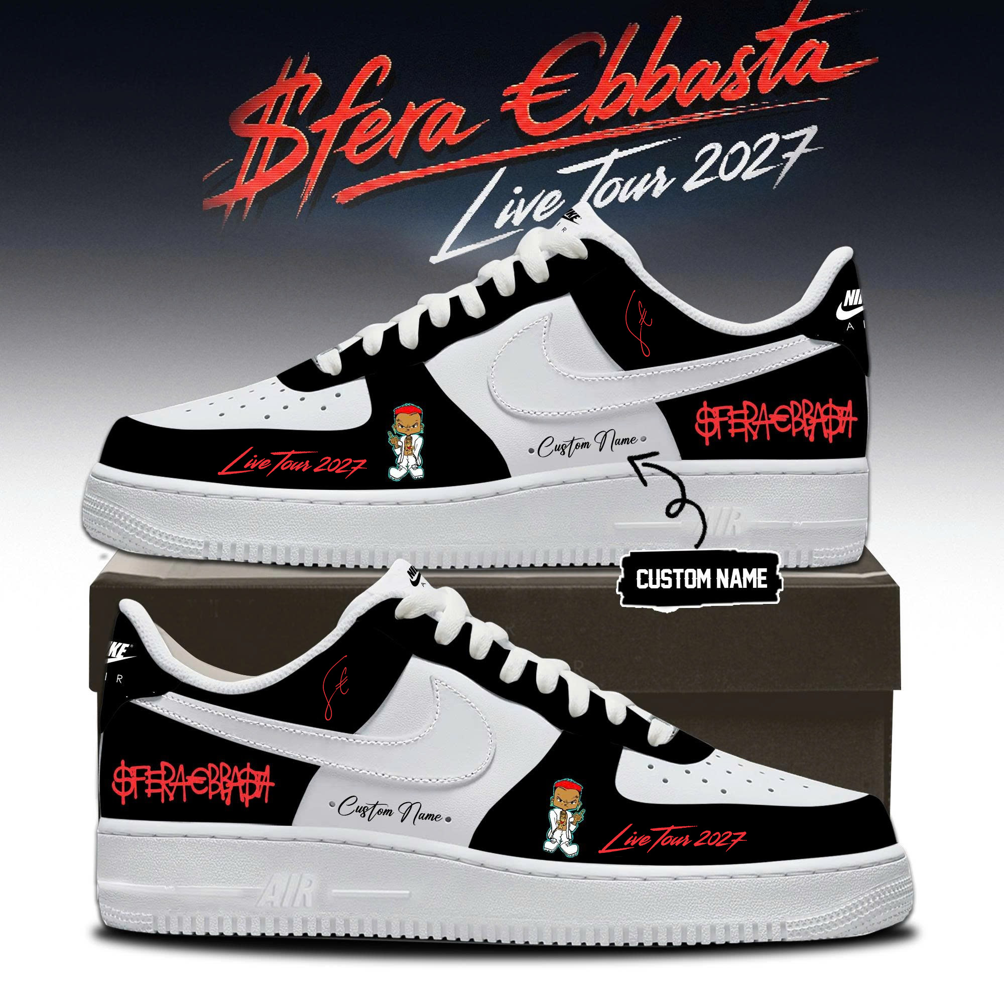 Sfera Ebbasta Live Tour 2027 Signature High Top Sneakers