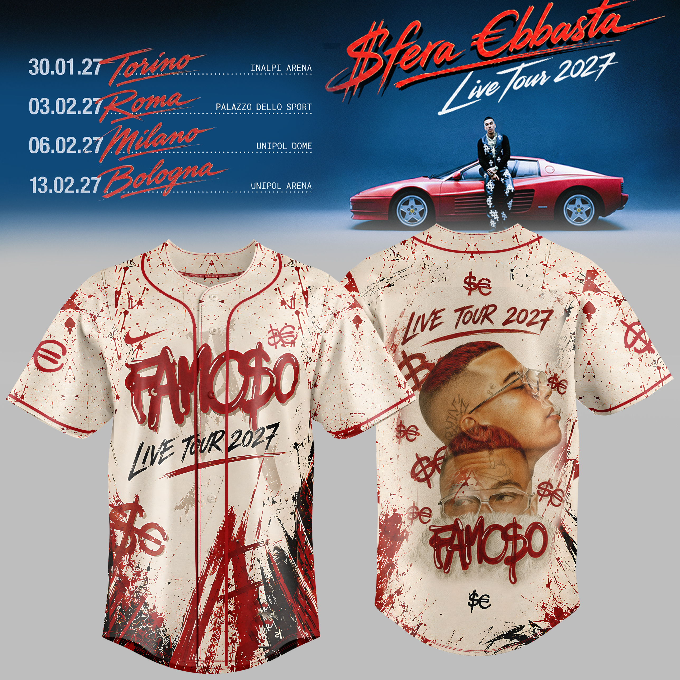 Sfera Ebbasta Premium Graphic Jersey Music Fan Edition