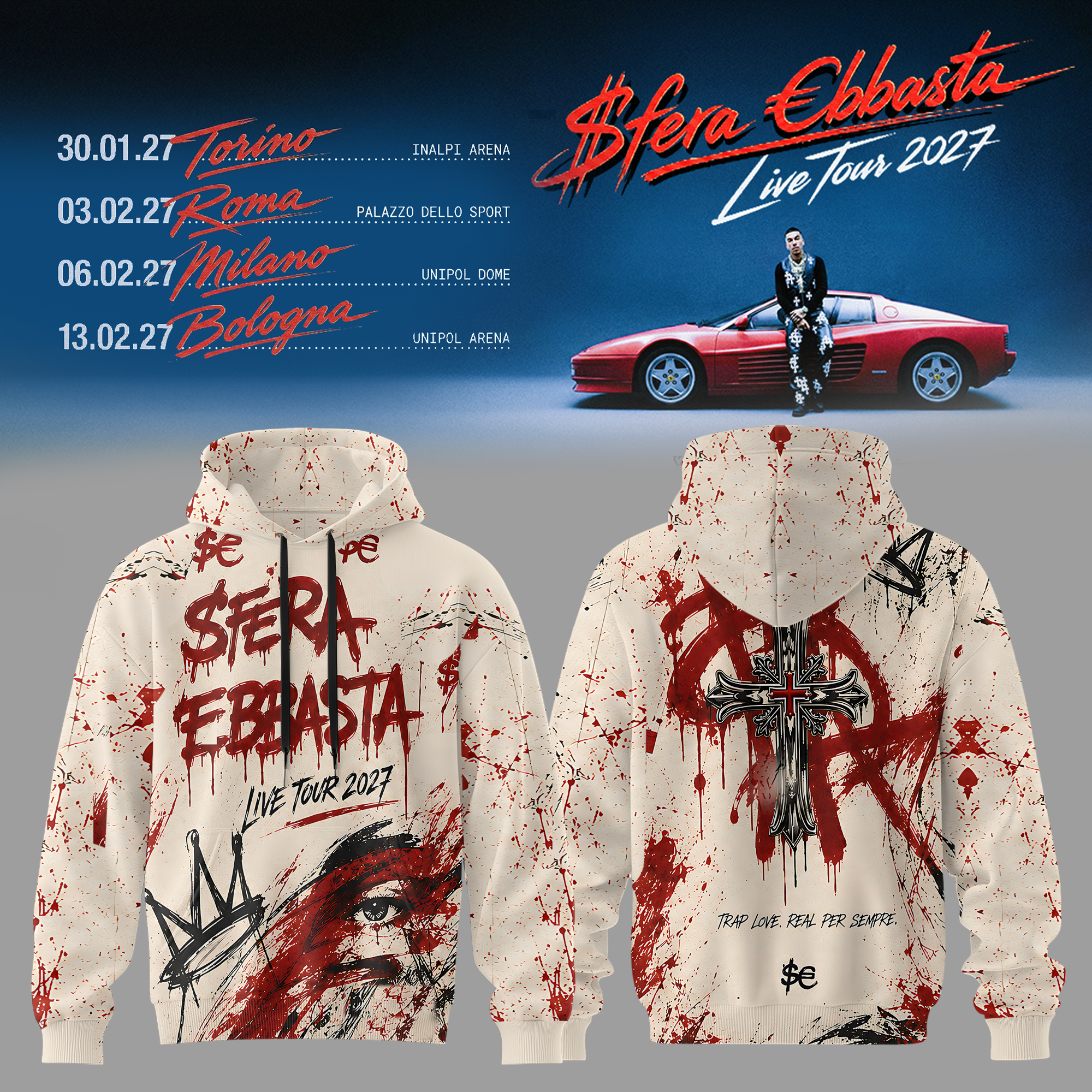 Sfera Ebbasta Vintage Graphic Hoodie Fan Apparel