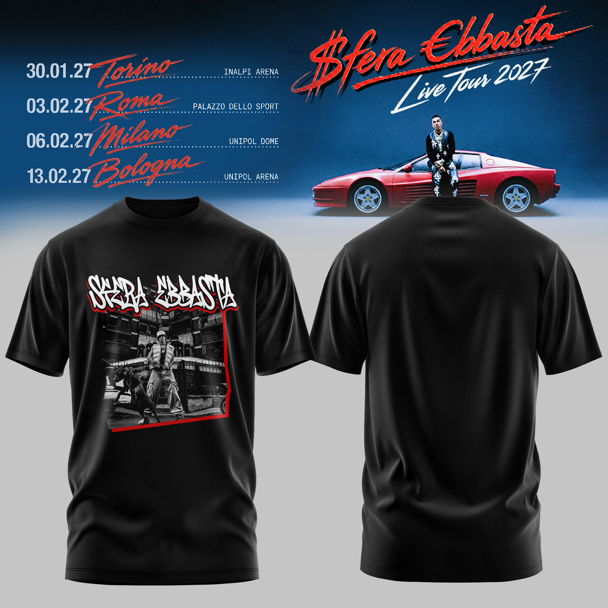 Sfera Ebbasta Vintage Tour T Shirt Collection