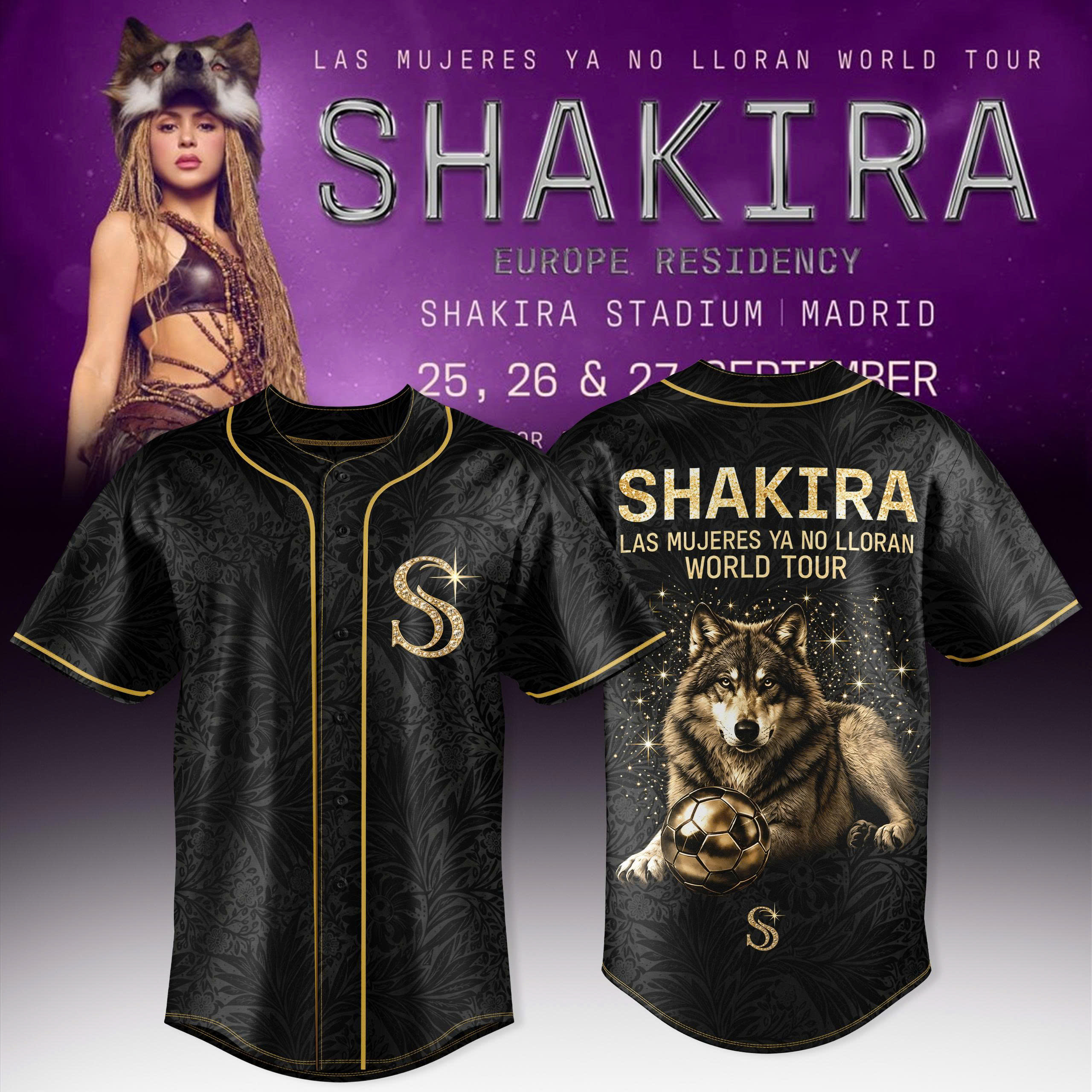 Shakira Las Mujeres Ya No Lloran Exclusive Baseball Jersey Latin Music Tour Fan Apparel 2 - Unicasport Shakira Las Mujeres Ya No Lloran Exclusive Baseball Jersey Latin Music Tour Fan Apparel