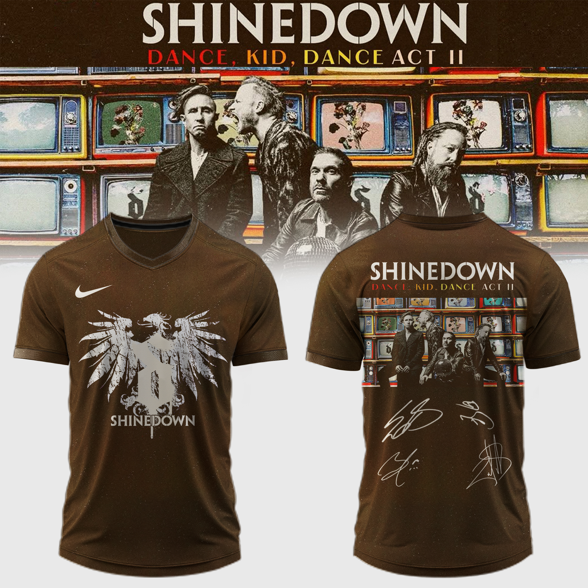 Shinedown Dance Kid Dance Act II World Tour 2026 Signed Baseball Jersey Classic Edition
