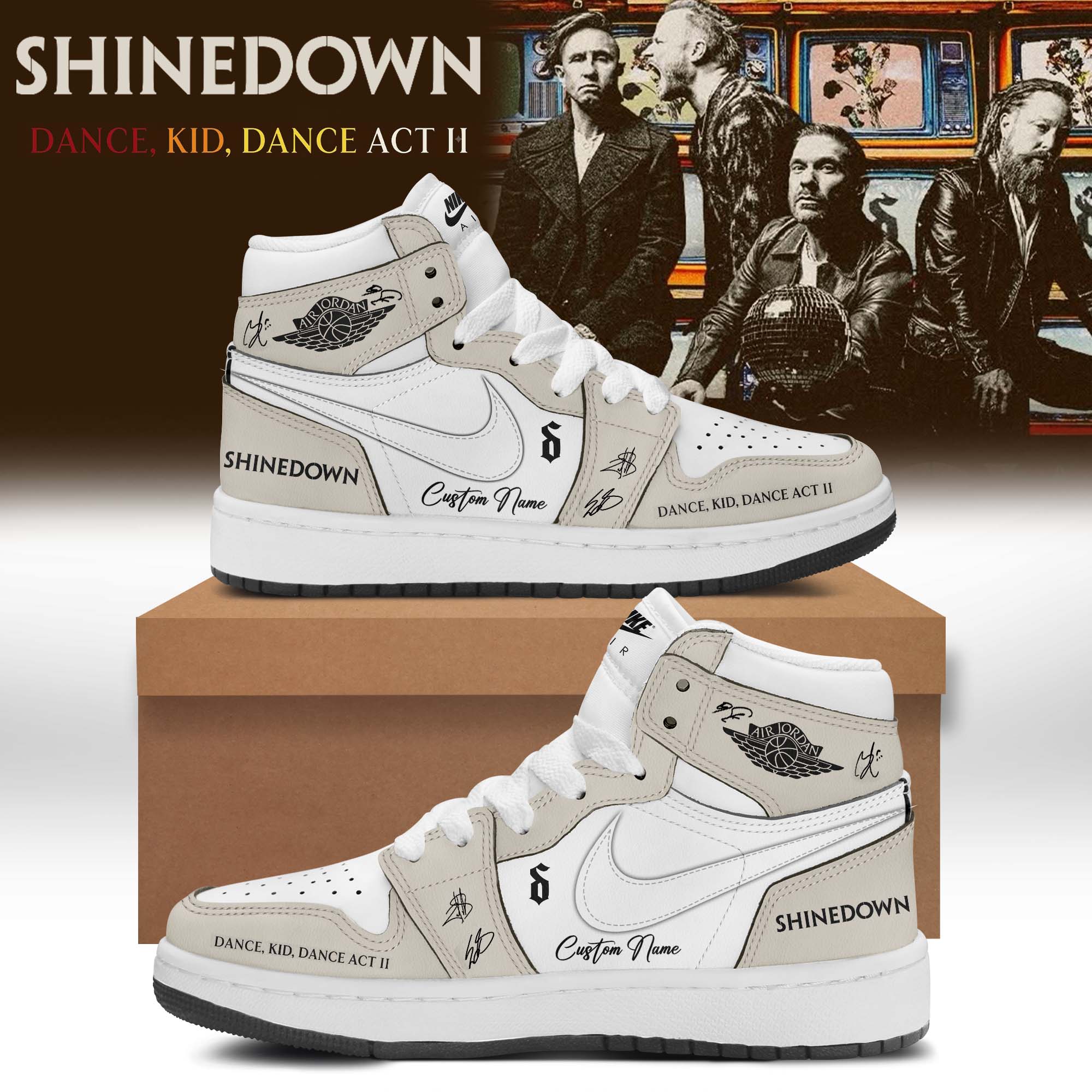 Shinedown Dance Kid Dance Act II World Tour 2026 Signed Lifestyle Sneakers Classic Edition