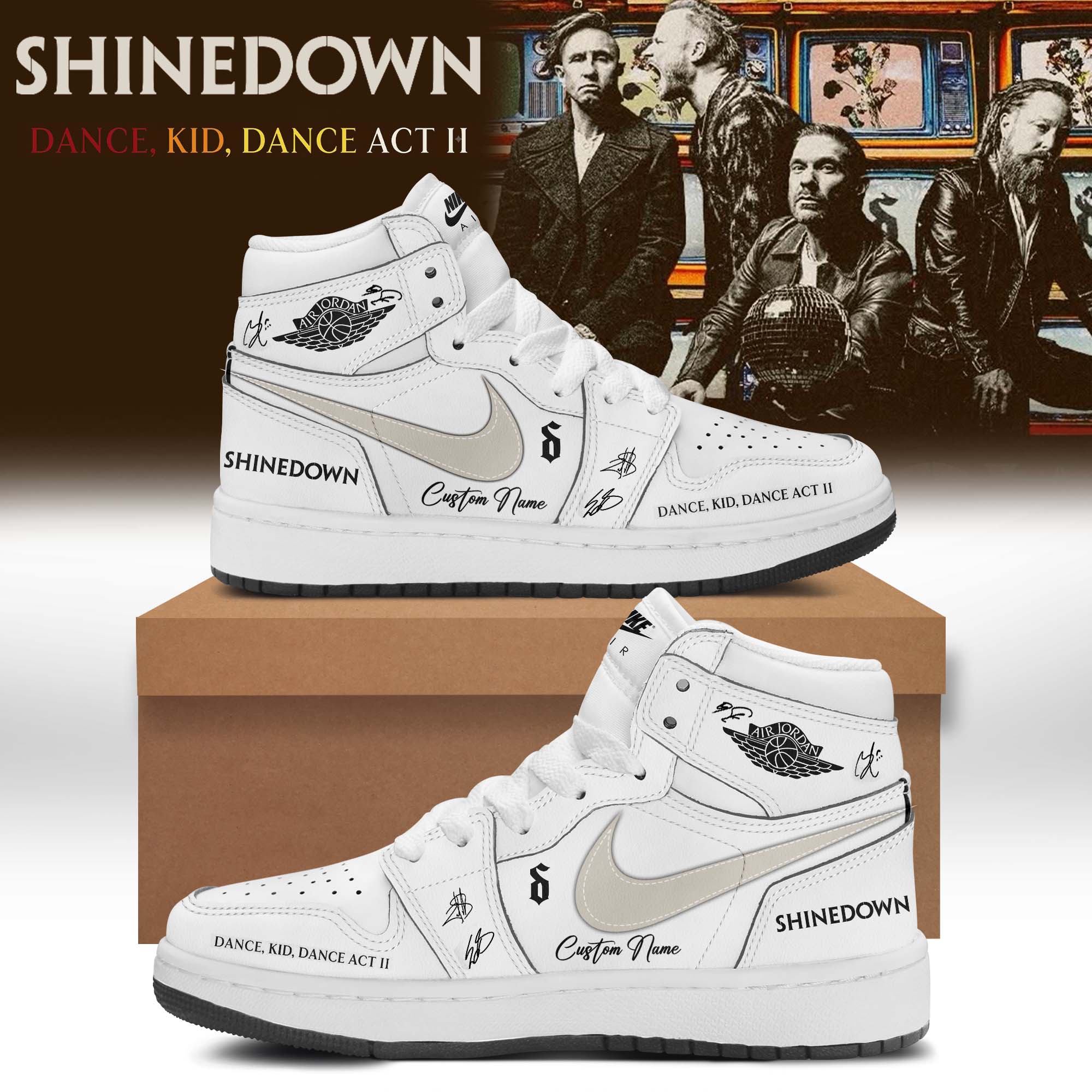 Shinedown Dance Kid Dance Act II World Tour 2026 Signed Running Shoes Classic Edition