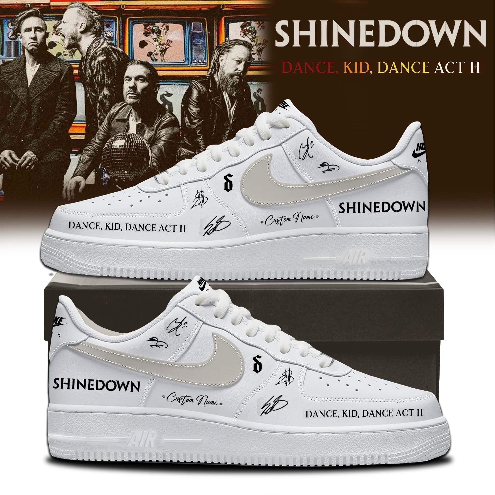 Shinedown Dance Kid Dance Act II World Tour 2026 Signed Running Shoes Premium Edition