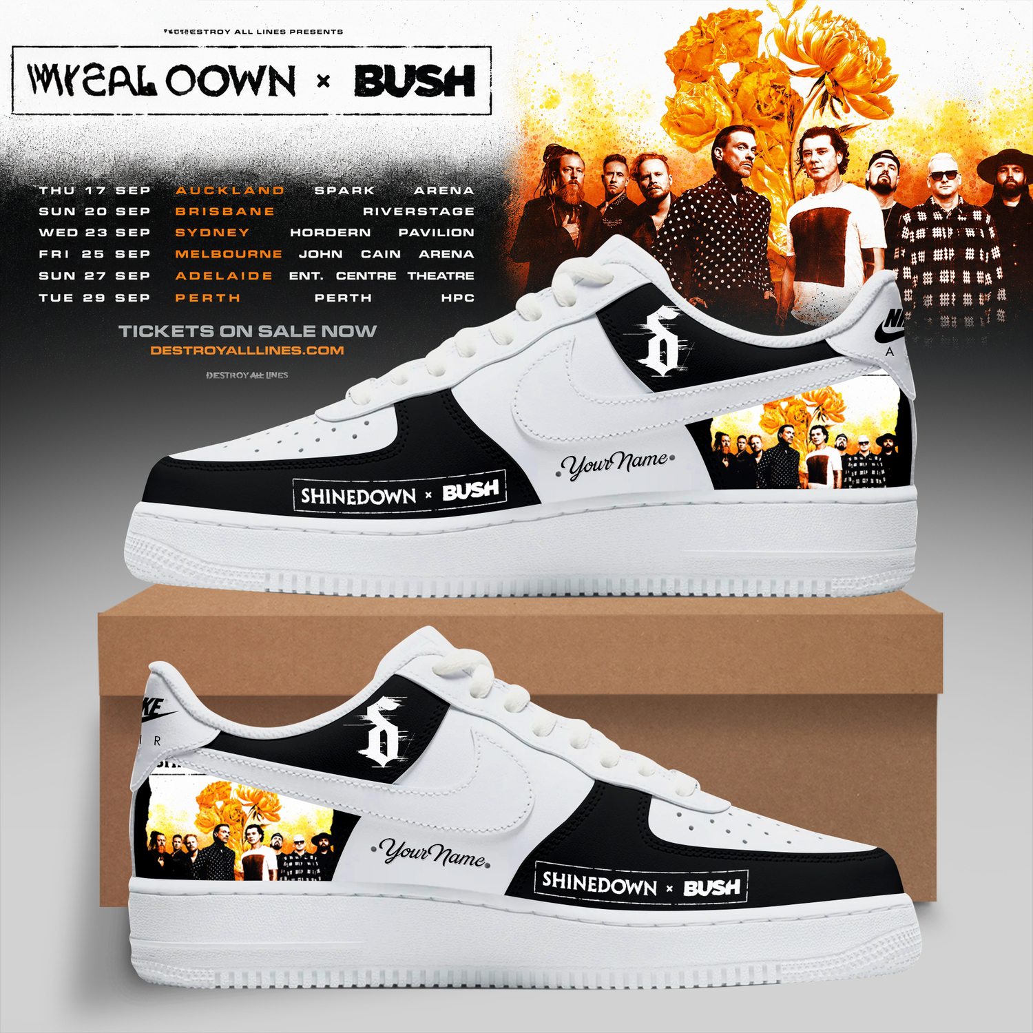 Shinedown x Bush Australia Tour Collection Premium Sneakers 2026