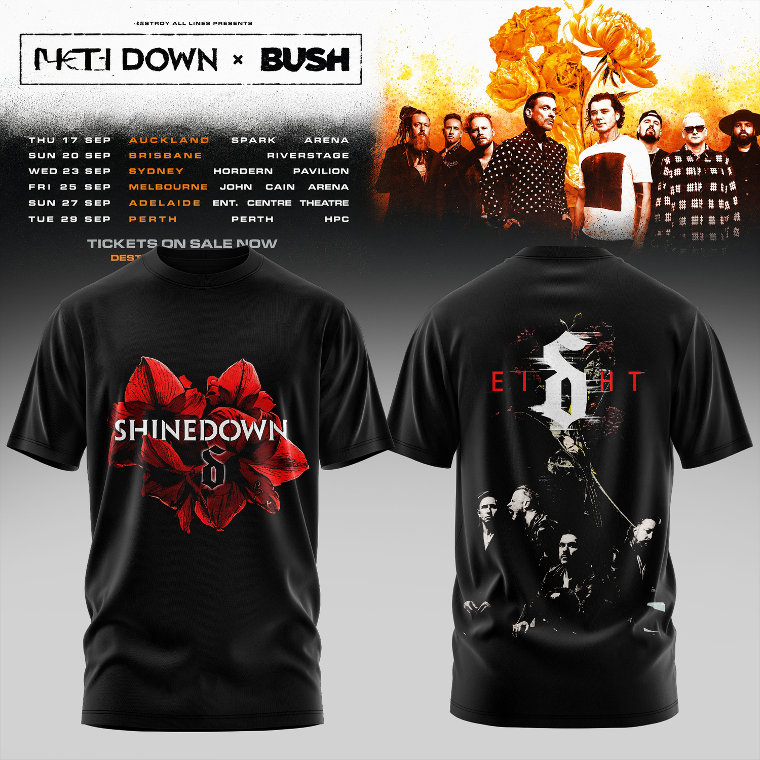 Shinedown x Bush Australia Tour Collection Premium T Shirt