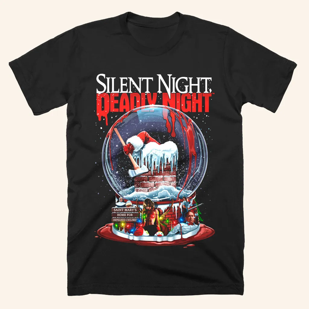Silent Night Deadly Night Frozen In Fear TShirt Halloween Themed Clothes Gifts For Friends