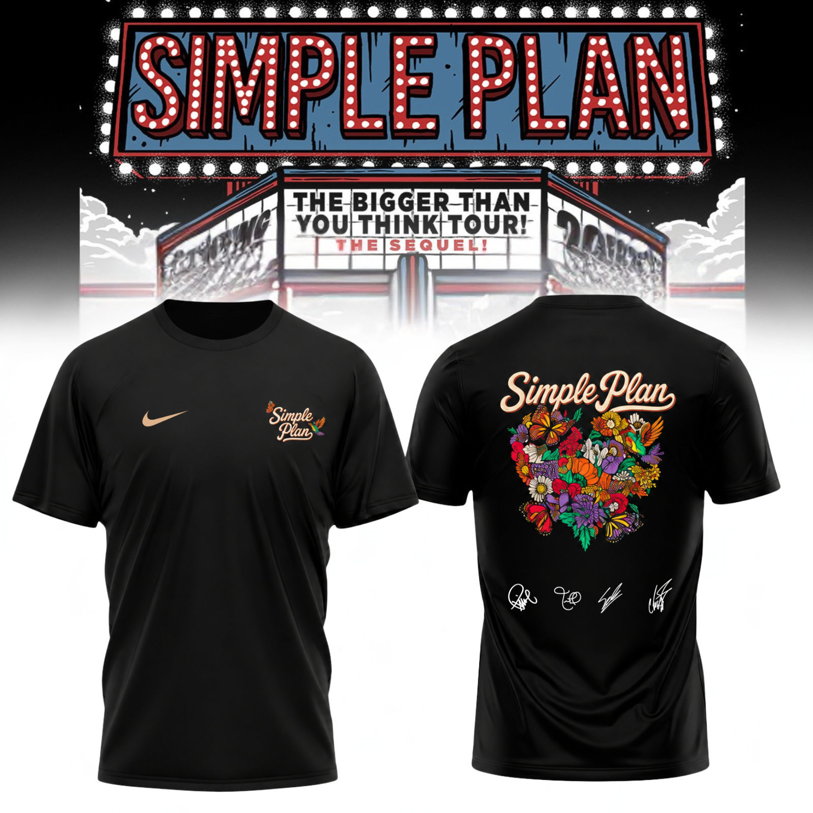 Simple Plan The Bigger Than You Think Tour Exclusive Concert T Shirt